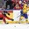 BUFFALO, NEW YORK - JANUARY 5: Sweden's Tim Soderlund #9 makes a pass while Canada's Maxime Comtois #14 defends during gold medal game action at the 2018 IIHF World Junior Championship. (Photo by Matt Zambonin/HHOF-IIHF Images)

